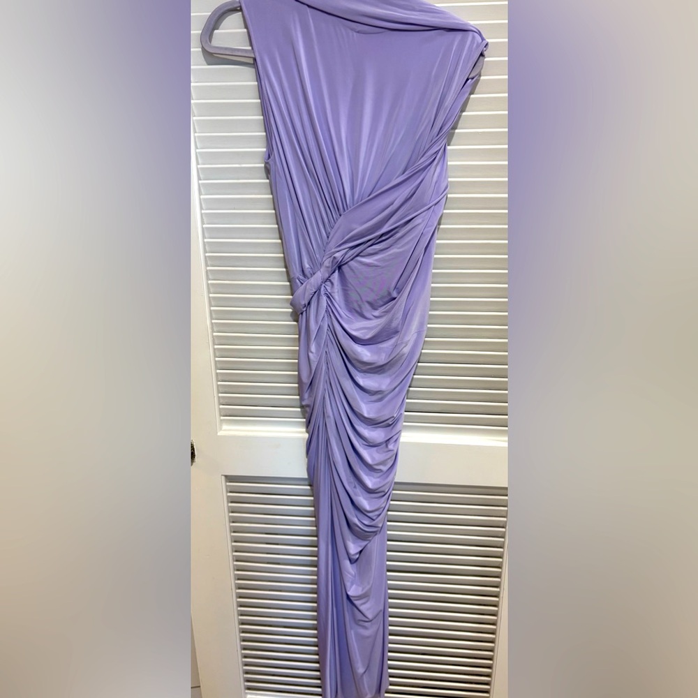 Jason Wu Iris Lavender Purple Silk Ruched Draped Midi Dress Women’s Size 8 NWT - Picture 3 of 6